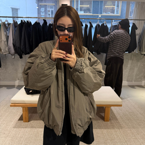 立领拉链美式飞行服短外套夹克