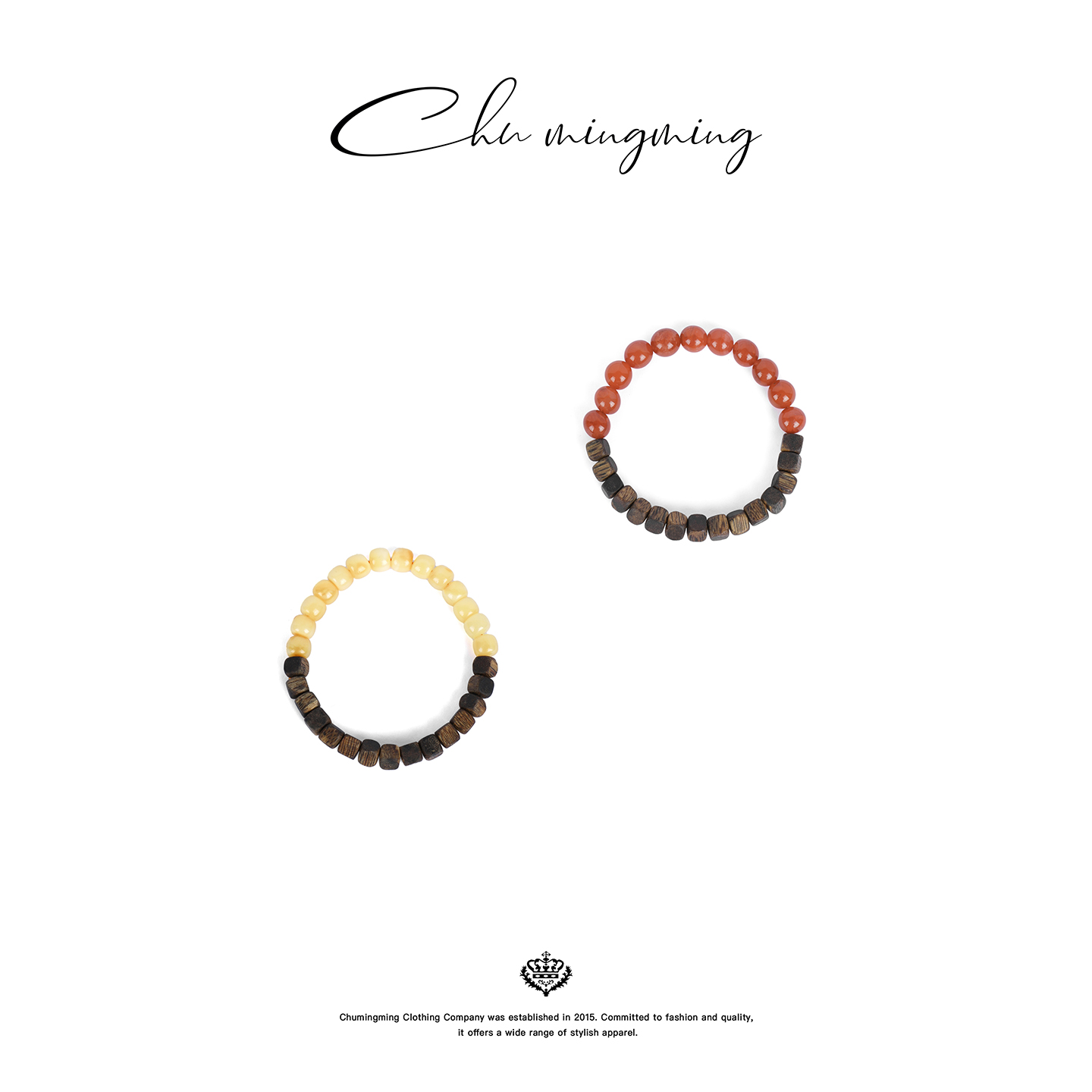 CHU楚妞串色手串南红沉香木新中式串珠手链蜜蜡叠戴转运珠送礼物