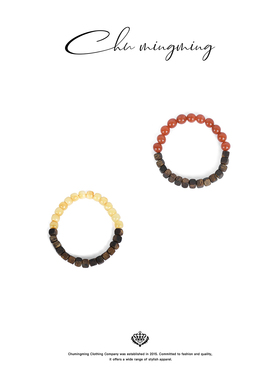 CHU楚妞串色手串南红沉香木新中式串珠手链蜜蜡叠戴转运珠送礼物