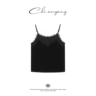 CHU楚妞 乔绒丝绒蕾丝吊带背心上衣AAMU261605 乔绒