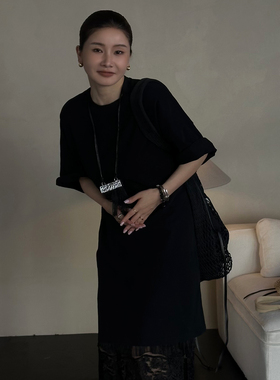 CHU楚妞[絮语]重磅纯棉短袖T恤净版2026夏季新款女宽松打底上衣潮