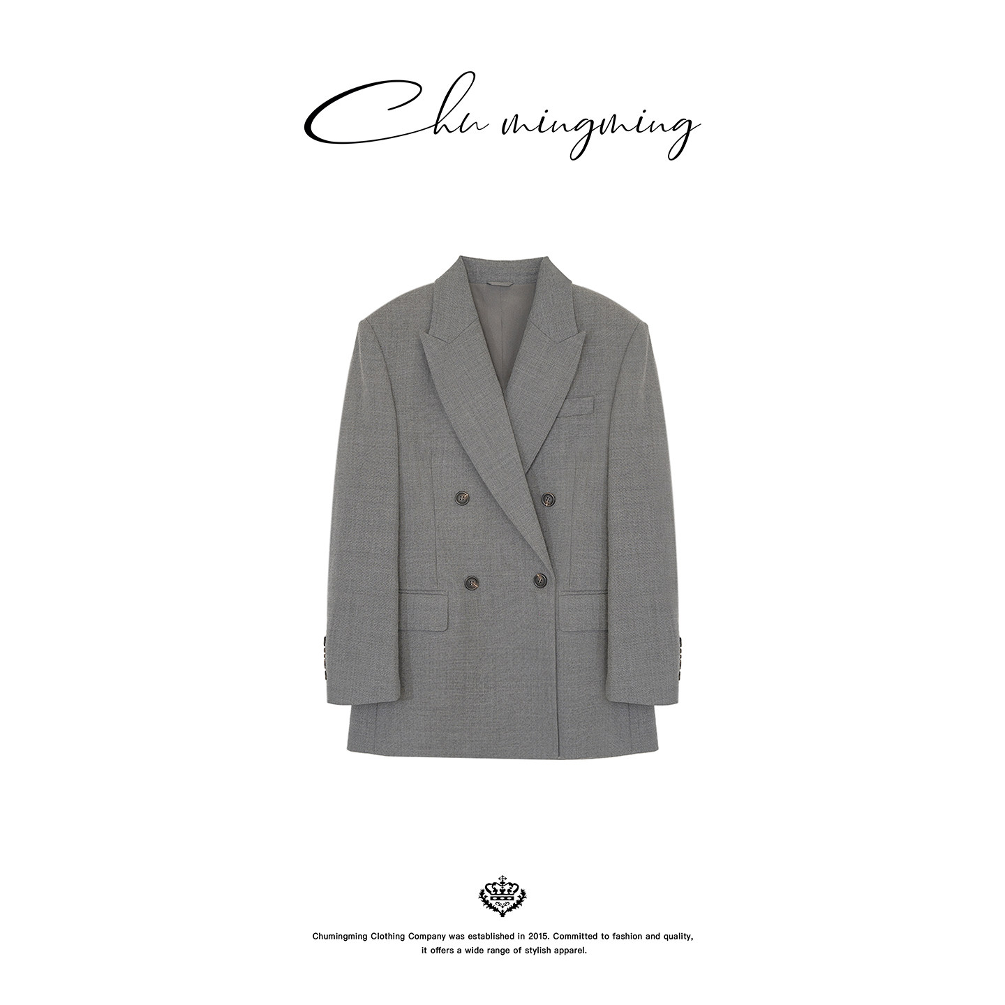 CHU楚妞[绅型]BC同源澳洲精纺羊毛双排扣西装2026春季新款女外套,女装/女士精品,西装,淘宝优惠券,粉丝福利购,淘宝优惠卷