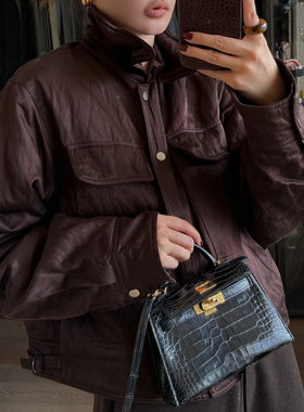 CHU楚妞鳄鱼皮mini凯莉包SP25167