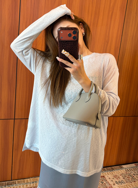 CHU楚妞[夏缕]TR天丝圆领长袖T恤2026春季新款女慵懒防晒罩衫上衣