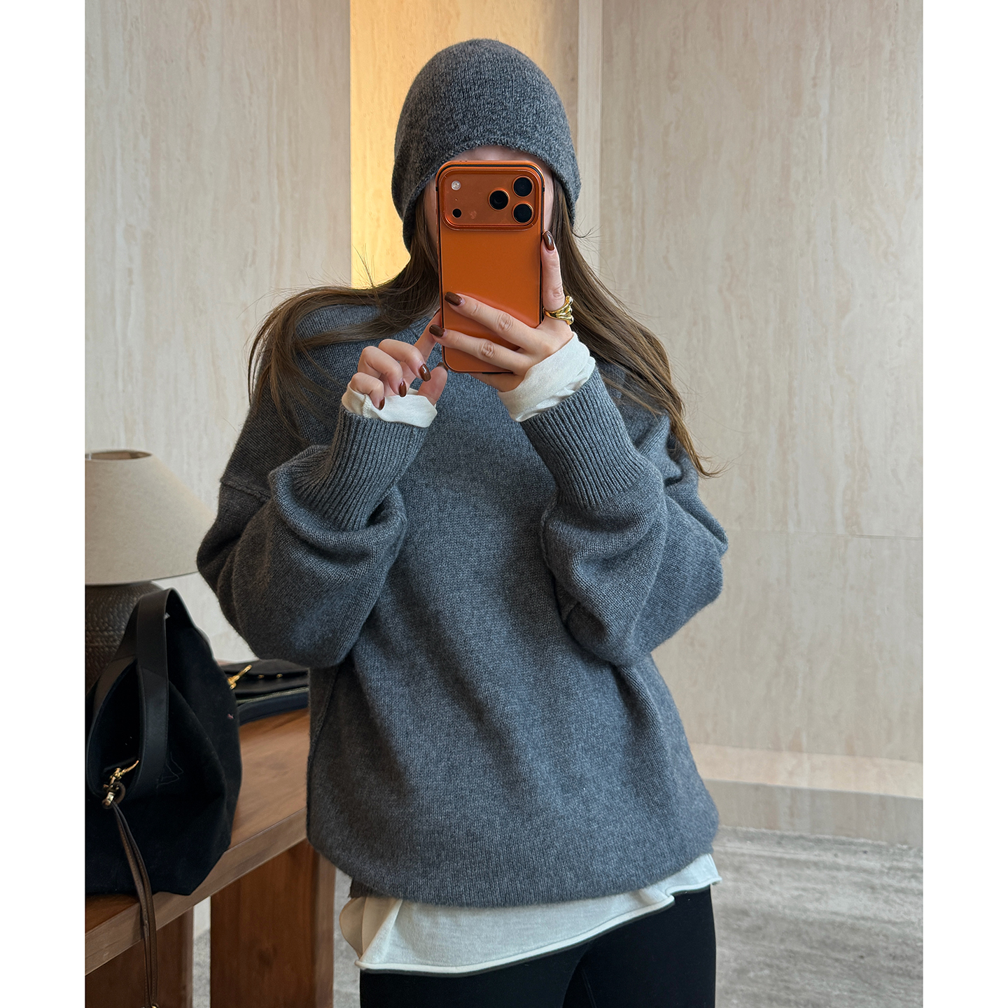 重磅羊绒羊毛素色针织衫毛衣上衣