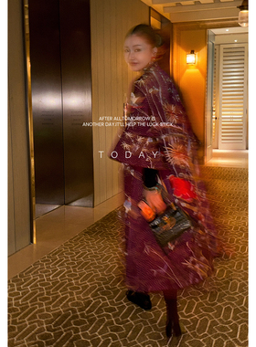 CHU楚妞[前程似锦]桑蚕丝重工刺绣连衣裙2026春季新款女国风裙子