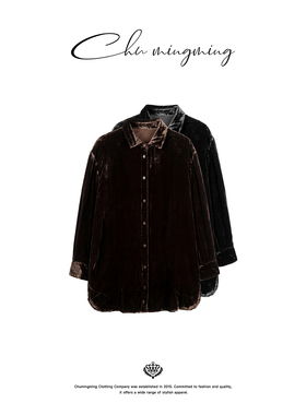 福利款!CHU楚妞丝绒阔版衬衣TT2522026