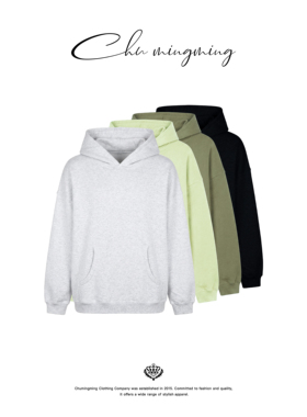 CHU楚妞[素集]纯棉连帽袋鼠兜长袖卫衣2026春季新款女休闲上衣