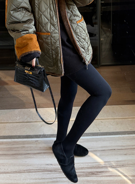 CHU楚妞鱼骨繆系收腹美腿保暖连脚袜2025秋冬季新款女打底袜袜子