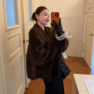 新款 芬兰进口水貂毛编织皮草2025冬季 女重奢外套 矜暮 CHU楚妞