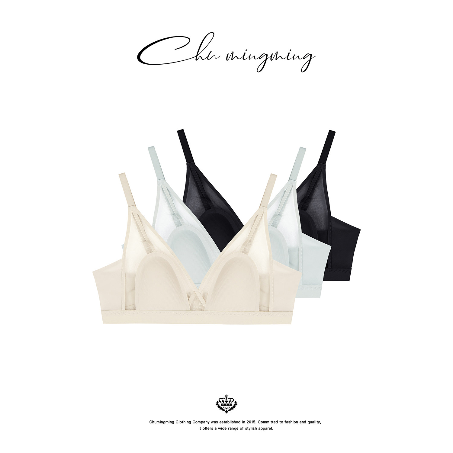 CHU楚妞网纱蕾丝超薄款三角杯内衣夏季新款女法式性感文胸