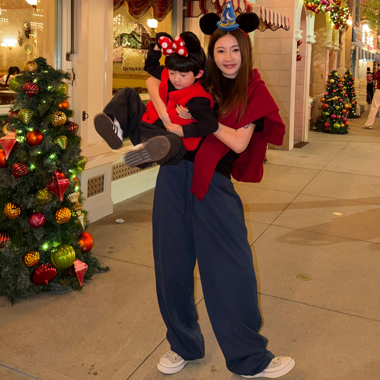 CHU楚妞[豆腐]重磅涤棉加厚松紧休闲长裤2025冬季新款女香蕉裤子