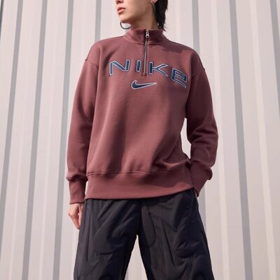 休闲运动套头卫衣耐克立领女子