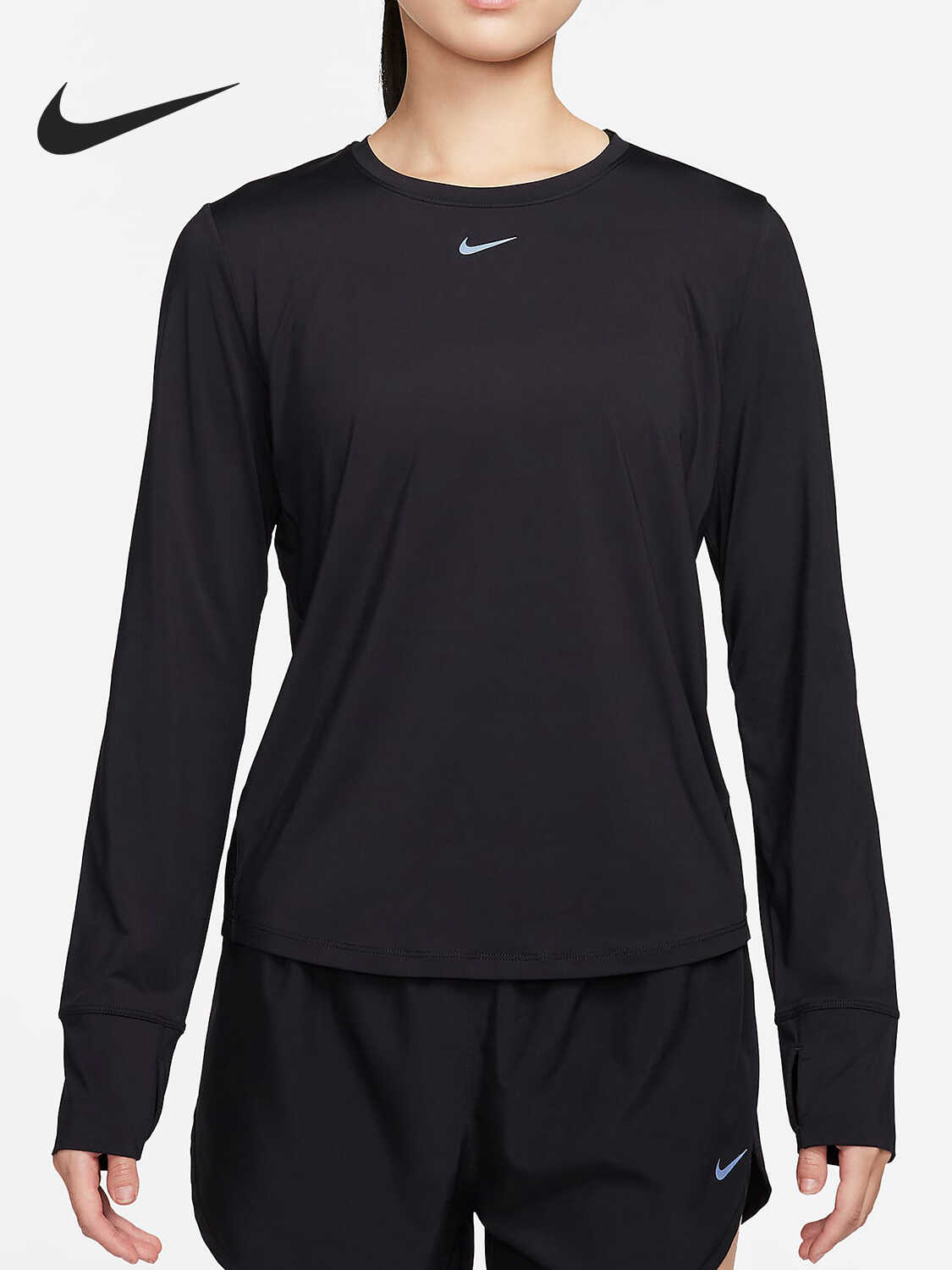 运动训练圆领长袖T恤耐克女士