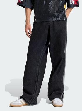 adidas阿迪三叶草男裤 时尚经典舒适宽松休闲牛仔运动长裤KD1497