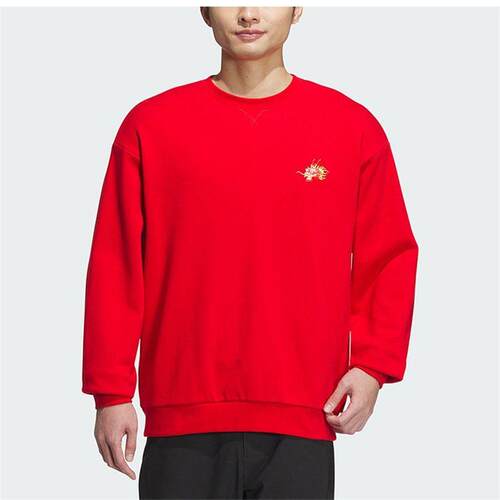 阿迪男装针织圆领套头卫衣
