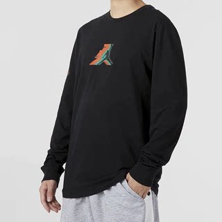 Nike/耐克男秋季新款针织运动休闲印花长袖T恤FB7456-100-010