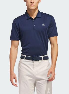 adidas阿迪 男子经典简约运动休闲POLO领短袖T恤IU4447