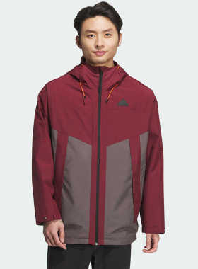 阿迪达斯男子24春秋新款运动休闲防风透气保暖连帽夹克外套JE8577