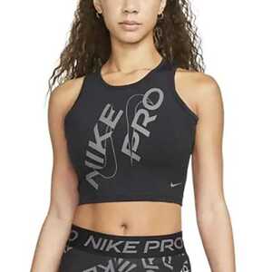 耐克Nike 女子速干透气跑步训练短款紧身背心无袖T恤FB5262-010
