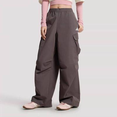 阿迪女裤梭织直筒运动长裤