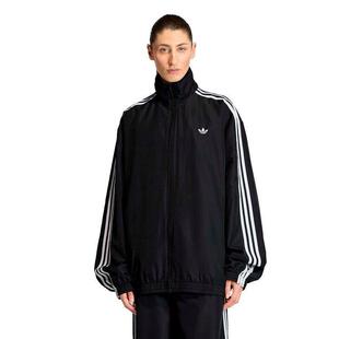 adidas阿迪三叶草女装 时尚条纹宽松休闲立领夹克外套KD2894