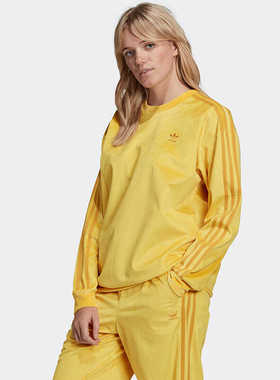 Adidas阿迪达斯三叶草女24春秋运动休闲卫衣舒适圆领套头衫GU0823