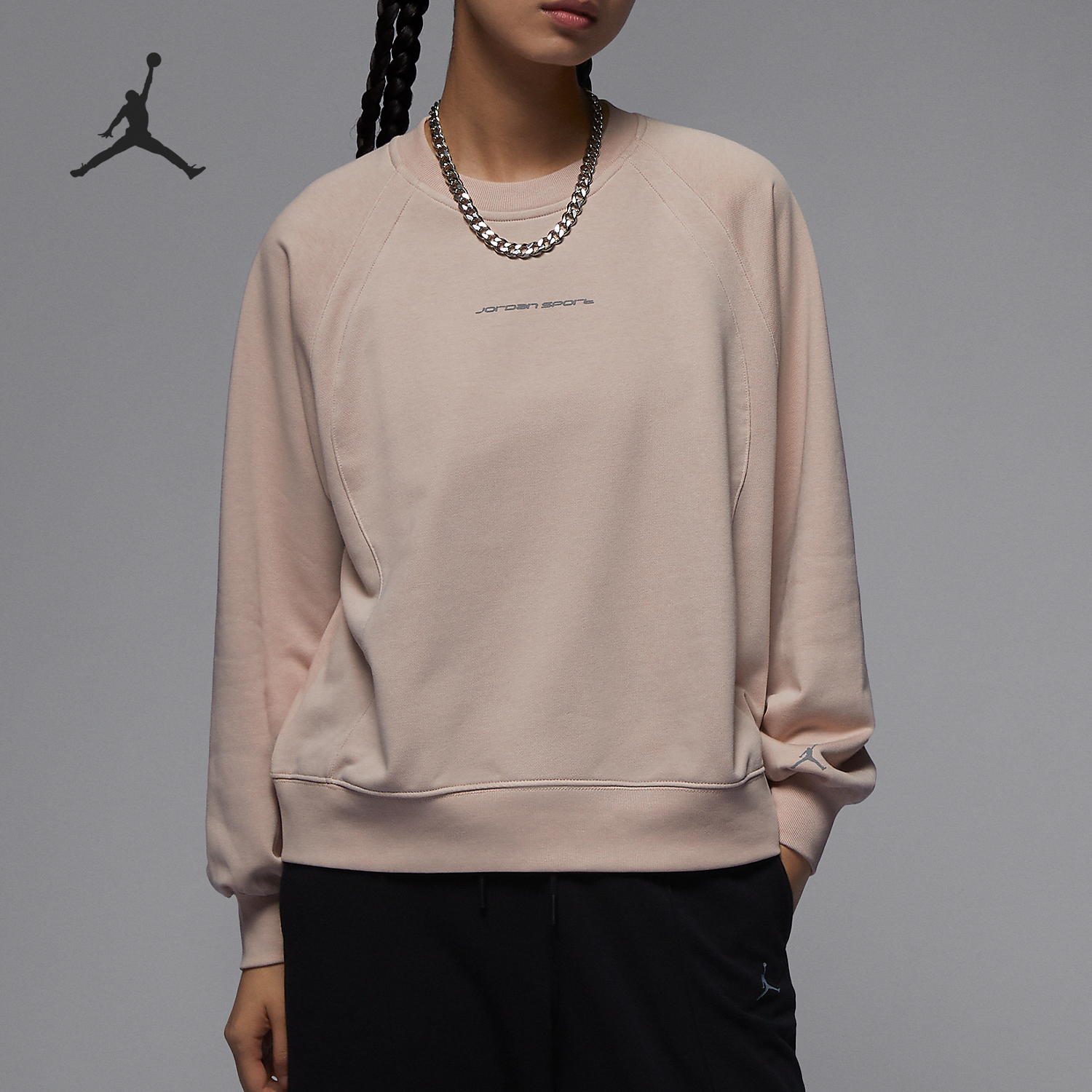 Nike/耐克JORDAN女士夏季新款针织透气圆领套头卫衣FN5123-207