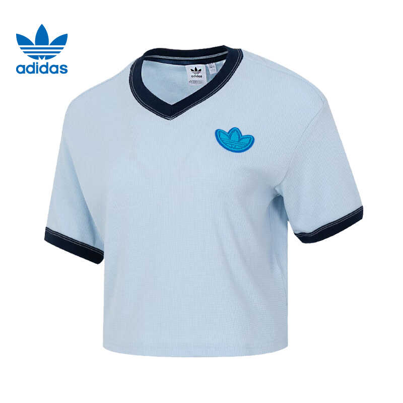 adidas阿迪达斯三叶草24夏季圆领女子运动休闲短袖T恤JI7240