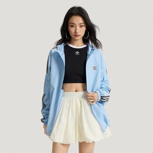 adidas三叶草男女装 宽松休闲时尚百搭连帽夹克外套KV8852