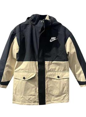 Nike耐克大童装 时尚拼色三合一运动休闲保暖连帽棉衣FD9281-126
