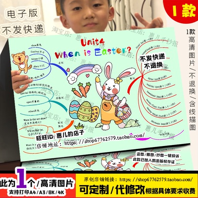 When is easter英语思维导图人五年级下四复活节是什么时候手抄报