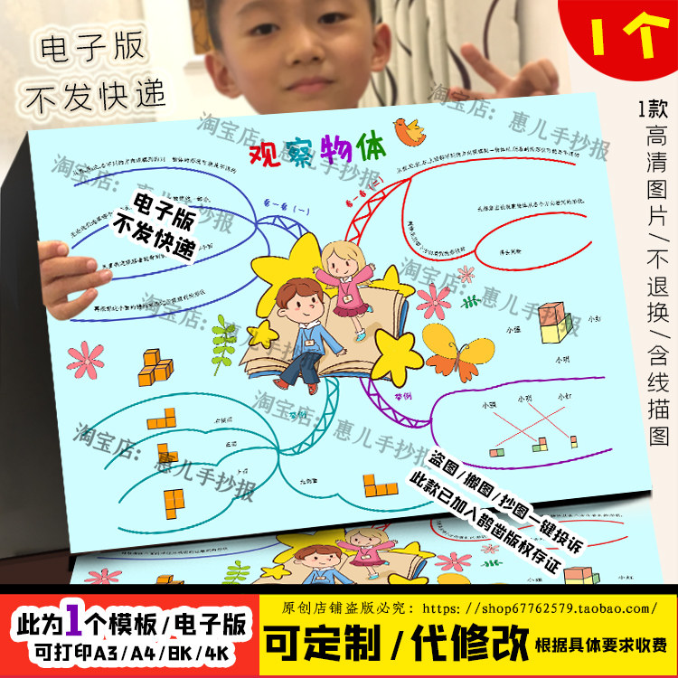 北一年级数学下册第二单元观察物体思维导图手抄报电子版小报线稿,商务/设计服务,设计素材/源文件,淘宝优惠券,粉丝福利购,淘宝优惠卷