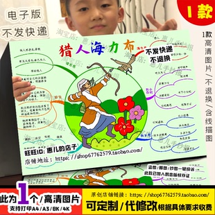 猎人海力布思维导图手抄报五年级语文中国民间故事好书推荐电子版