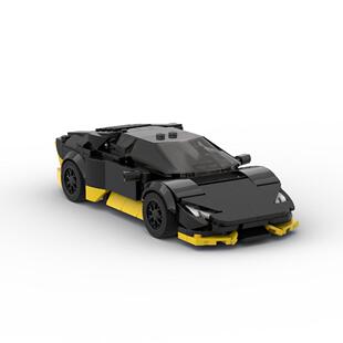 积木玩具生日礼物 MOC兰博基尼飓风Huracan小牛跑车男孩益智拼装