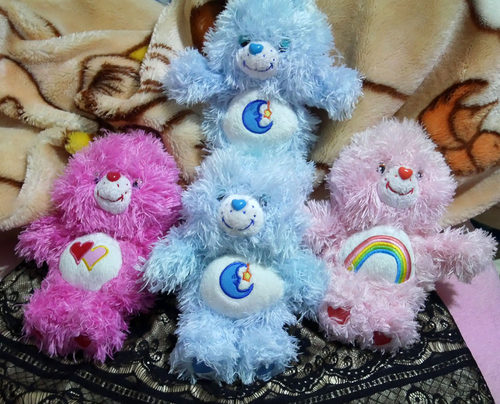 长毛款22cm Love-A-Lot Care Bears 经典爱心熊彩虹睡觉双心熊