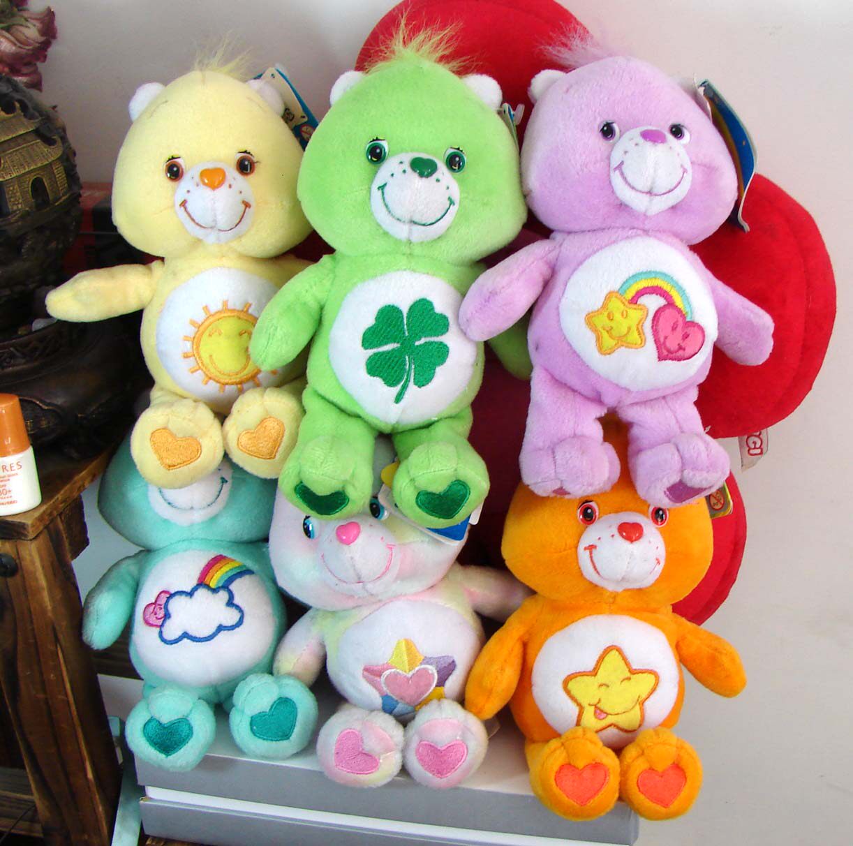 稀有款22cm care bears 经典爱心熊心熊苹果/蛋糕/睡觉/幸运熊