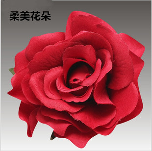包邮 头彩色小夹子泫雅花发饰发卡民族风手工富贵玫瑰花5元 1朵3朵