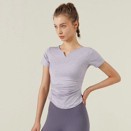 lulu原厂瑜伽服上衣女夏季薄款紧身短袖t恤女夏运动速干健身服