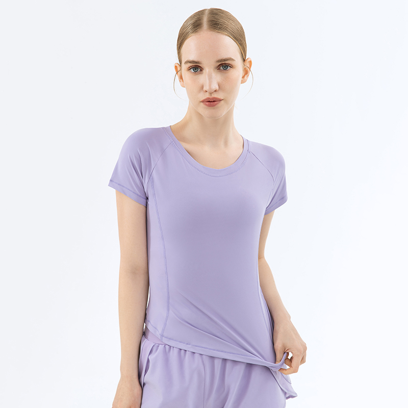 原厂轻薄透气网纱瑜伽服T恤速干