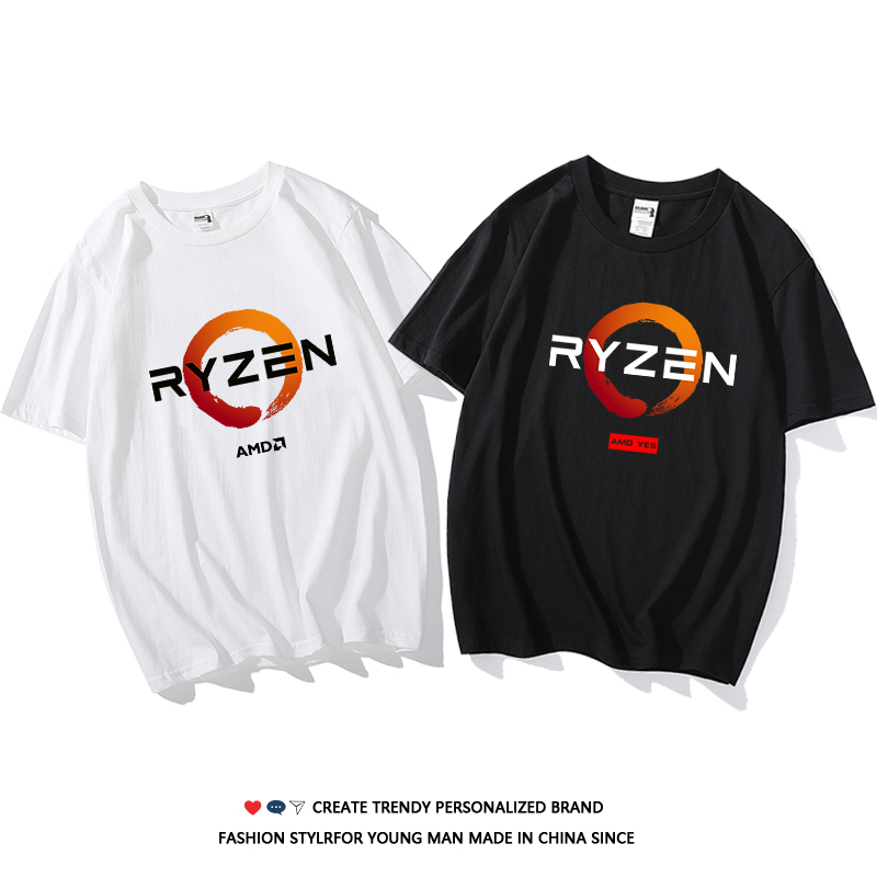 AMD RYZEN锐龙线程撕裂者夏季纯棉圆领短袖T恤极客信仰上衣半袖衫 男装 T恤 原图主图