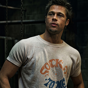 美剧搏击俱乐部Fight Club布拉德·皮特同款复古印花纯棉短袖T恤