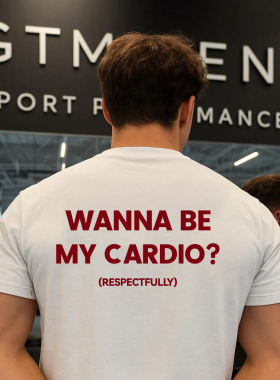 WANNA BE MY CARDIO纯棉短袖街头潮流男女同款字母印花T恤夏宽松