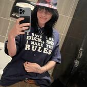 比莉Billie同款 男女宽松纯棉上衣 潮流字母印花T恤夏季 短袖 ins美式