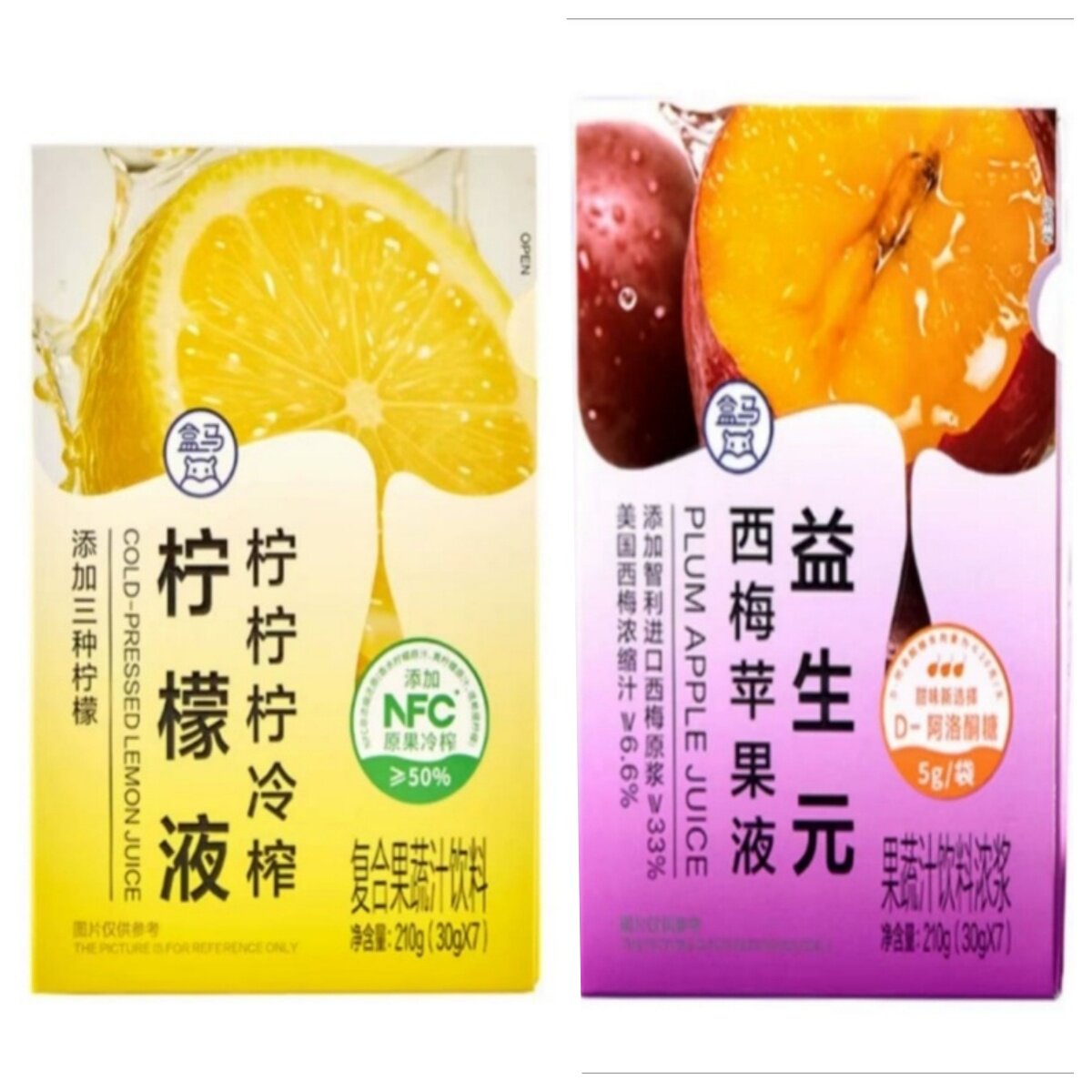 盒马代购柠檬冷榨柠檬液210g