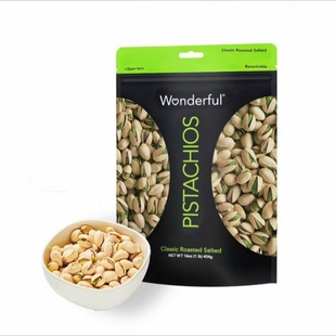 盒马代购wonderful美国进口万多福无盐味原味开心果454g坚果