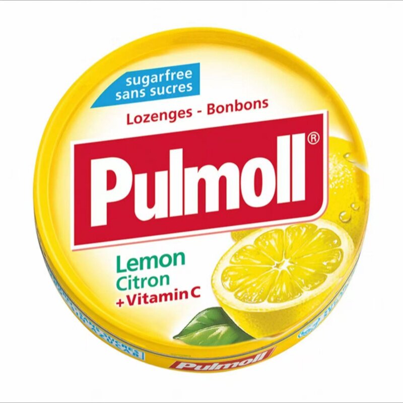 盒马代购德国飚摩Pulmoll无糖柠檬味维生素C口气清新硬糖零食45g