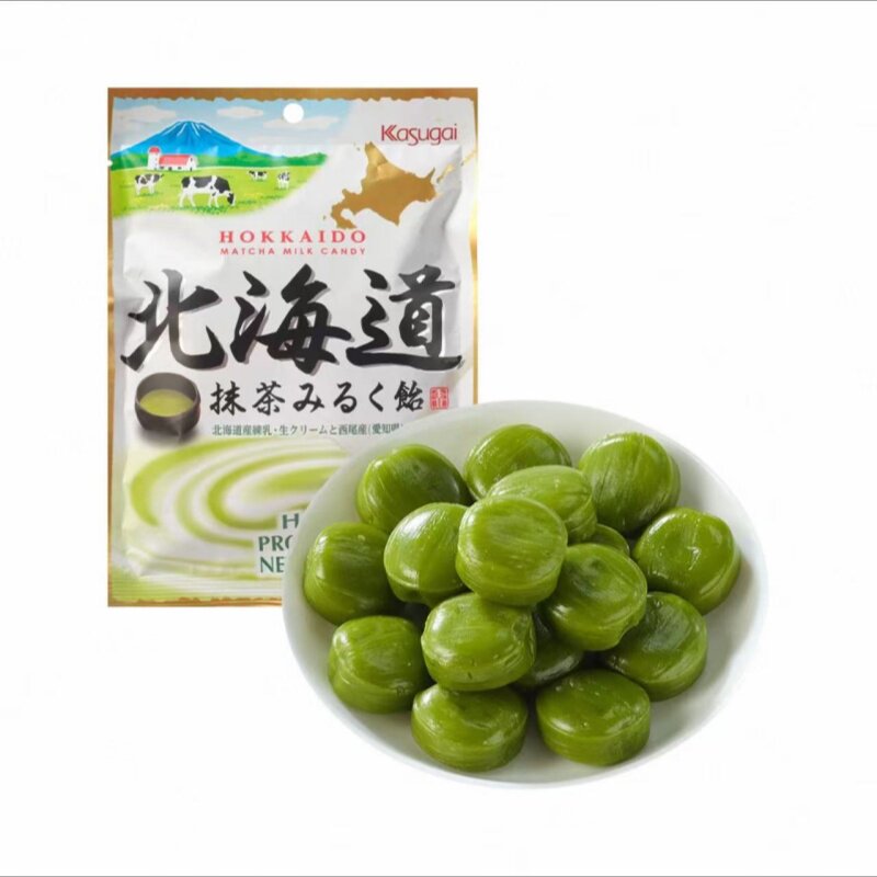 盒马代购春日井北海道抹茶牛奶硬糖81g日本进口牛奶糖果休闲食品