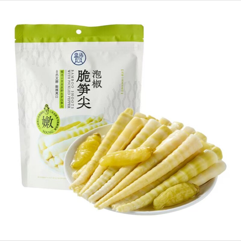 盒马MAX泡椒脆笋尖858克老坛山椒味休闲零食野生罗汉笋特色下酒菜图片