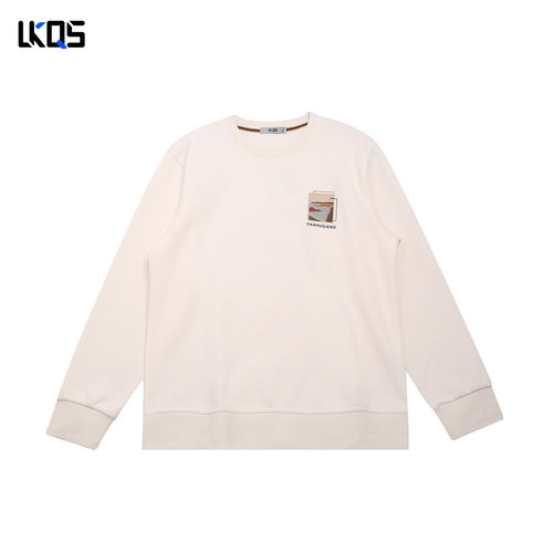 骆克骑士潮牌25秋经典款圆领卫衣男合身简约长袖上衣套头外穿打底